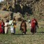 Mongolia’s Bogd Khan protected Area is associated with the life of Ghengis Khan and has been a national protected sacred natural site since 1778. It is now part of the extensive Khan Khentii Mountain Protected Area. After many years of communist suppression, ceremonies have been revived led my local Buddhist lamas. The ceremonies honour the deities of the mountains and petition against drought and heavy snow. Here the group that performs the ritual at the most sacred part of the mountain, the top, returns led by monks. Third person from the left is Mr. J. Boldbaatar, Director, Khan Khentii Special protected Area and on his right the first modern day park ranger (see case study in the IUCN UNESCO Guidelines). Photo: Robert Wild.